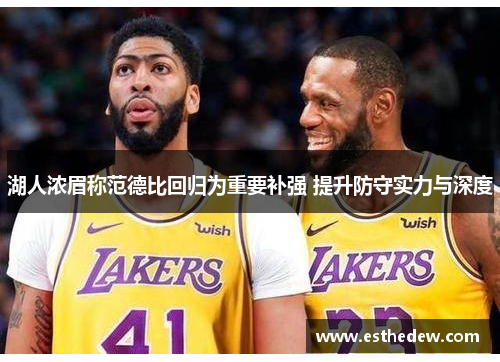 湖人浓眉称范德比回归为重要补强 提升防守实力与深度 湖人浓眉称范德比回归为重要补强 提升防守实力与深度